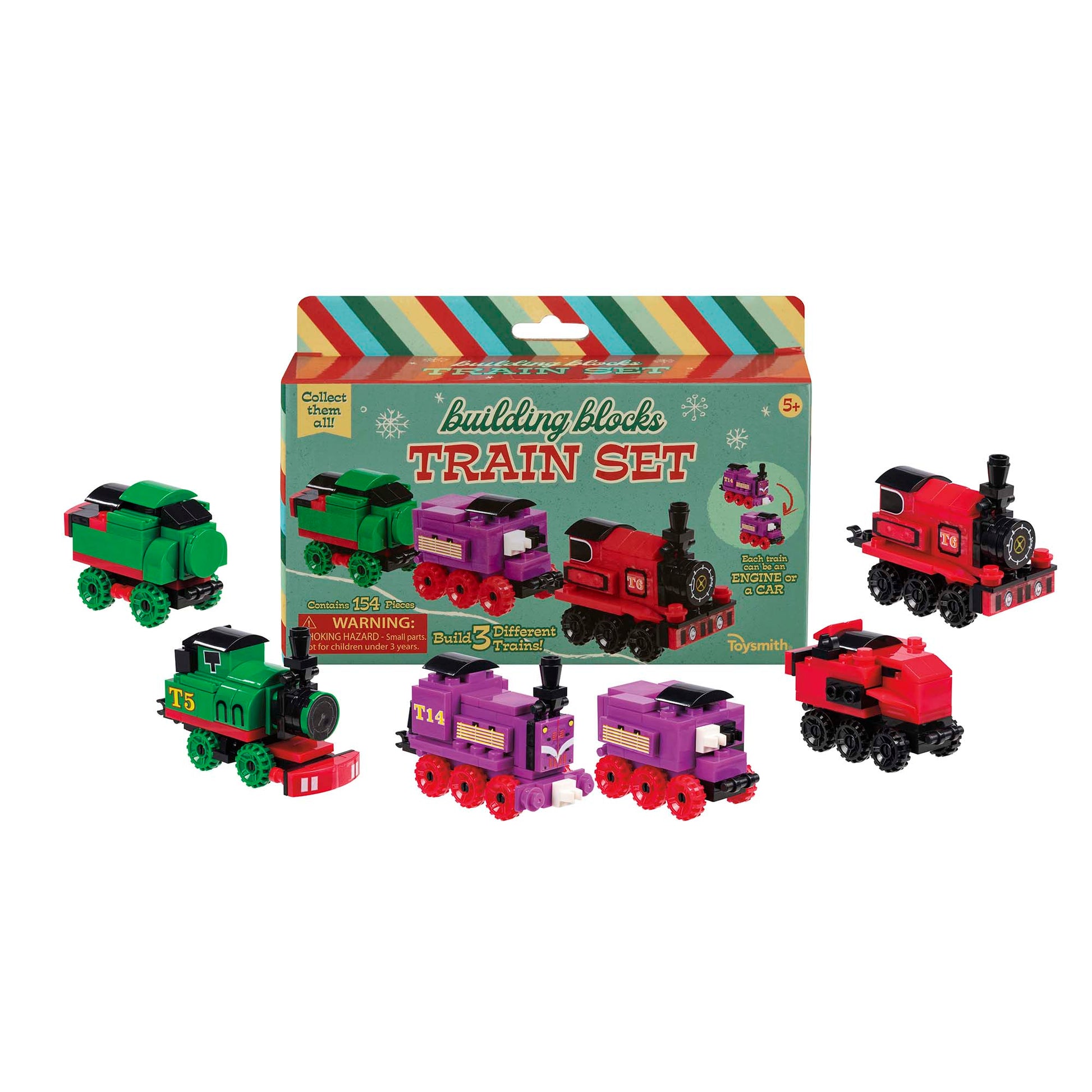 Toysmith Holiday Building Blocks Train Set