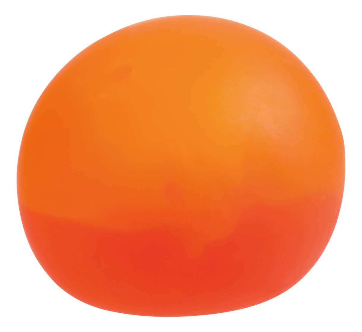 The Oddly Satisfying Surprise N' Slime Mystery Ball is a round, smooth orange ball with a slightly darker orange shade at the bottom, shown on a white background.