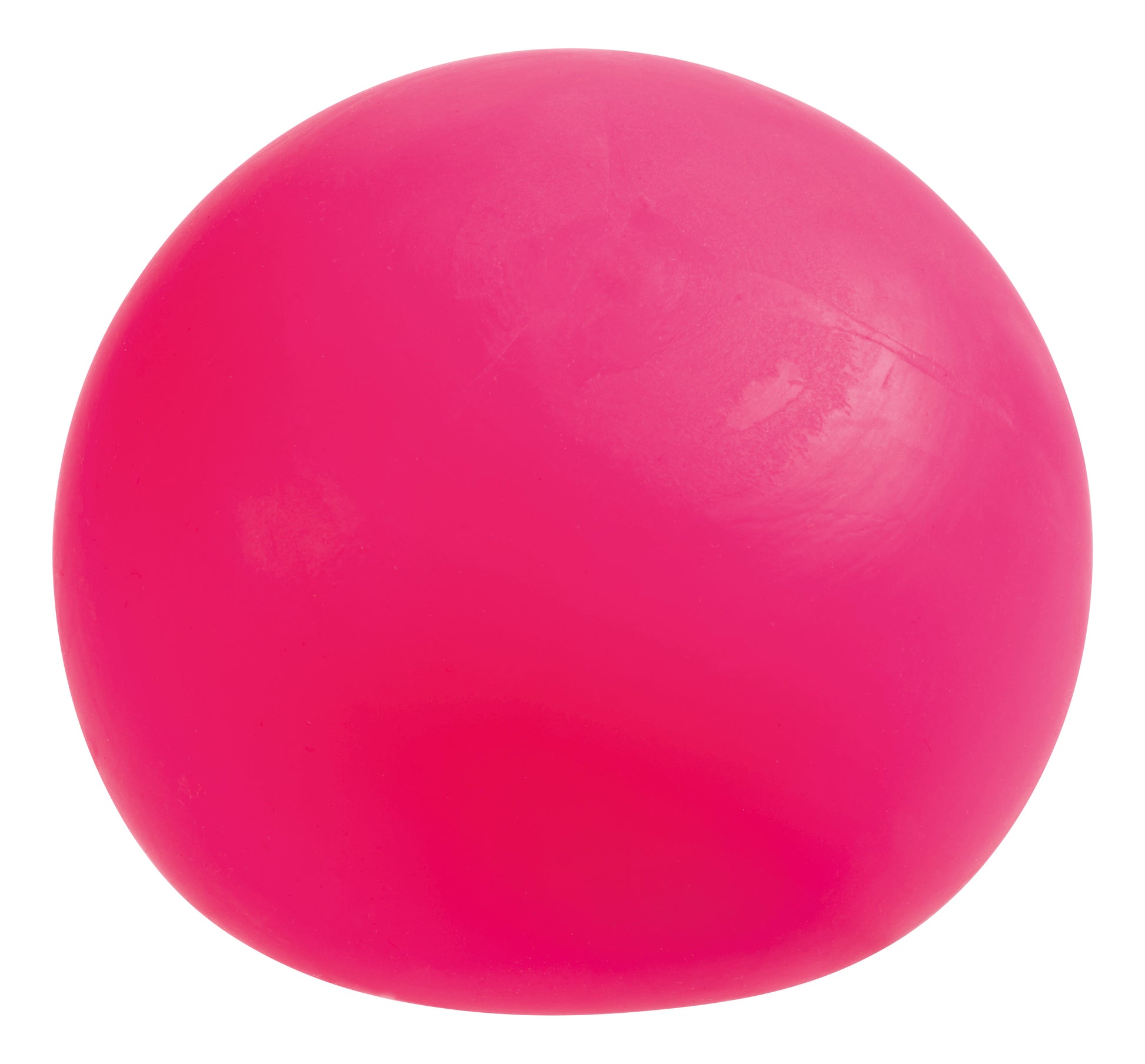 The Oddly Satisfying Surprise N' Slime Mystery Ball features a vibrant pink, smooth rubber surface, displayed against a plain white background.