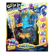 Toy figure packaging of King Hydra from Goo Jit Zu with colorful design and action features.