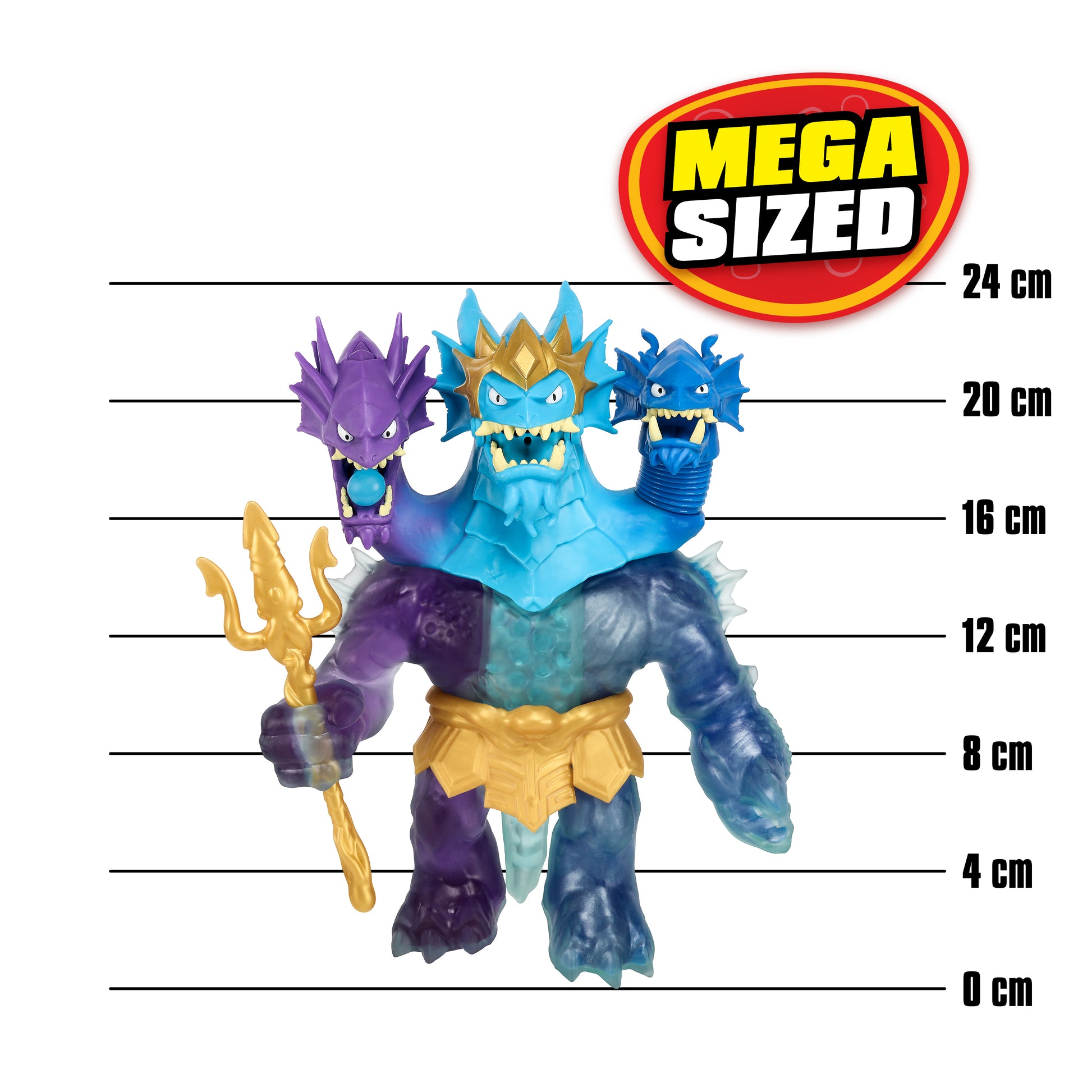 Mega sized toy figure with measurement scale and 'Mega Sized' label