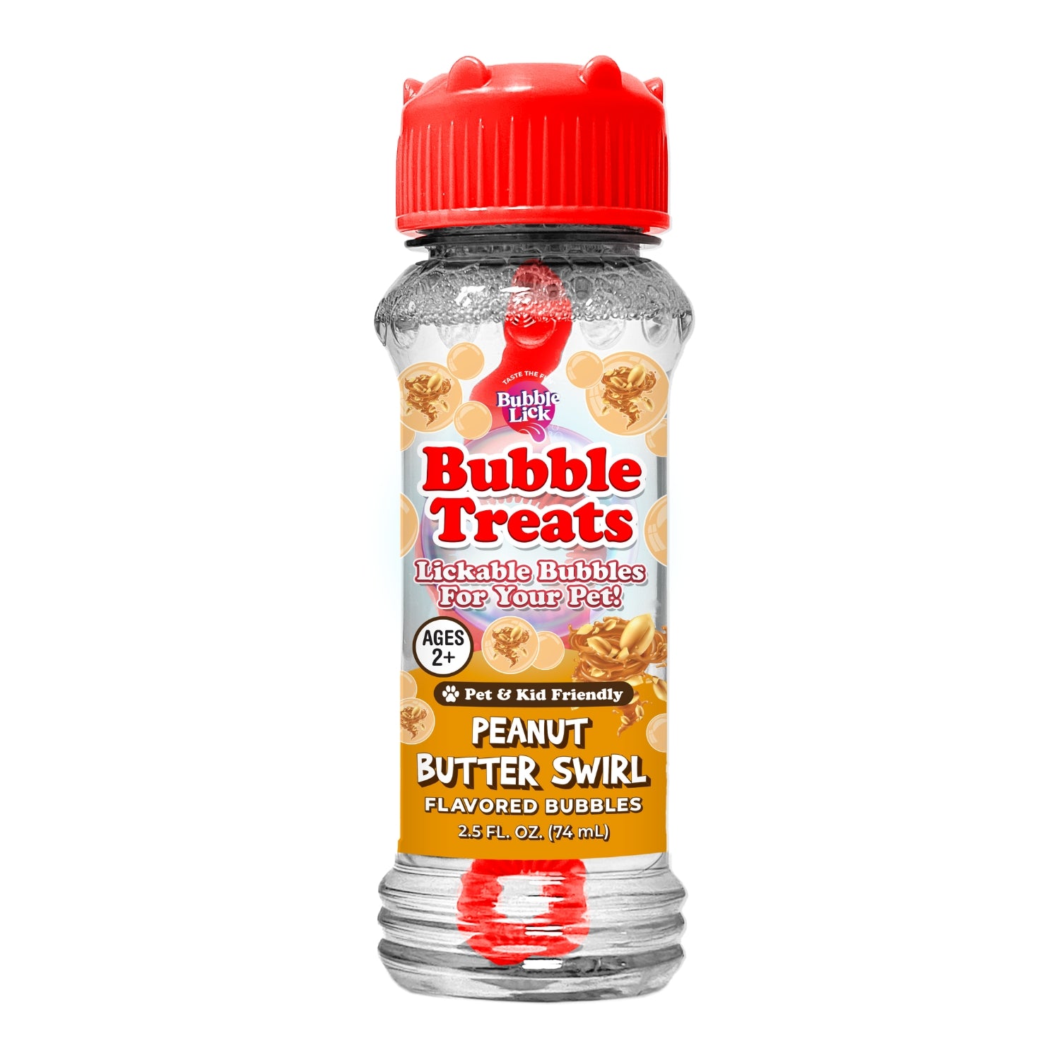 BubbleLick Bubble Treats Peanut Butter Swirl Flavored Bubbles for Pets