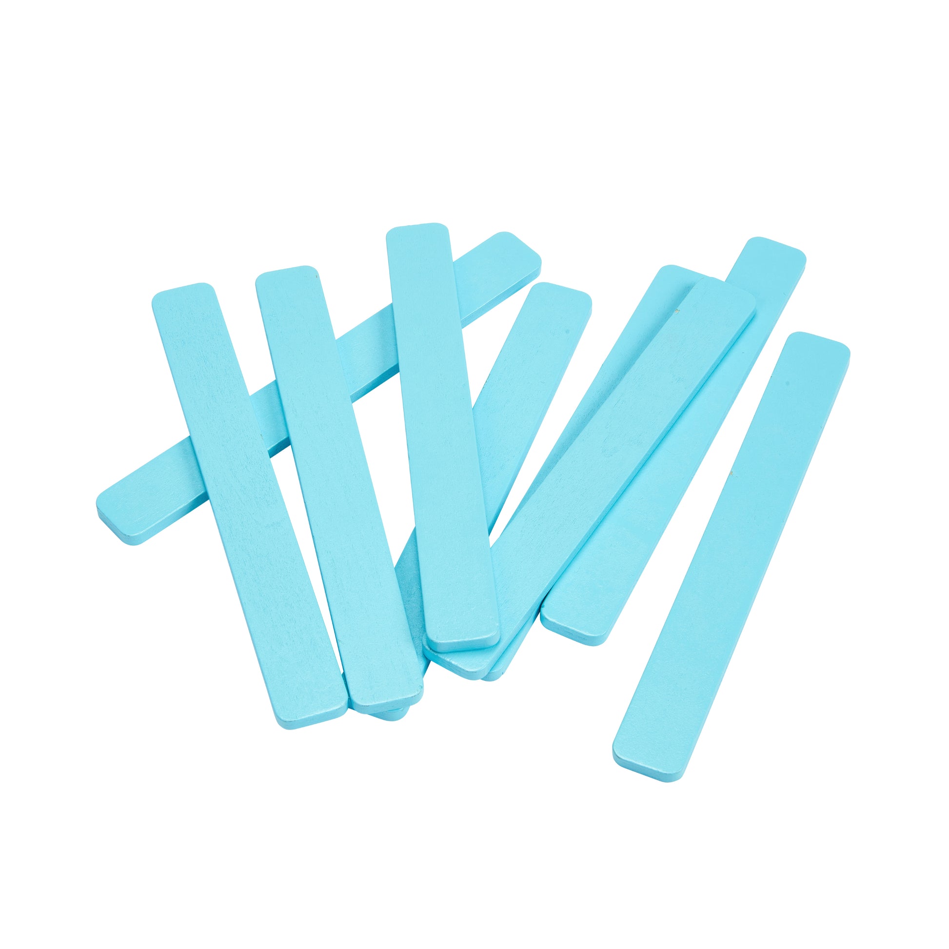 Light blue sticks on a white background