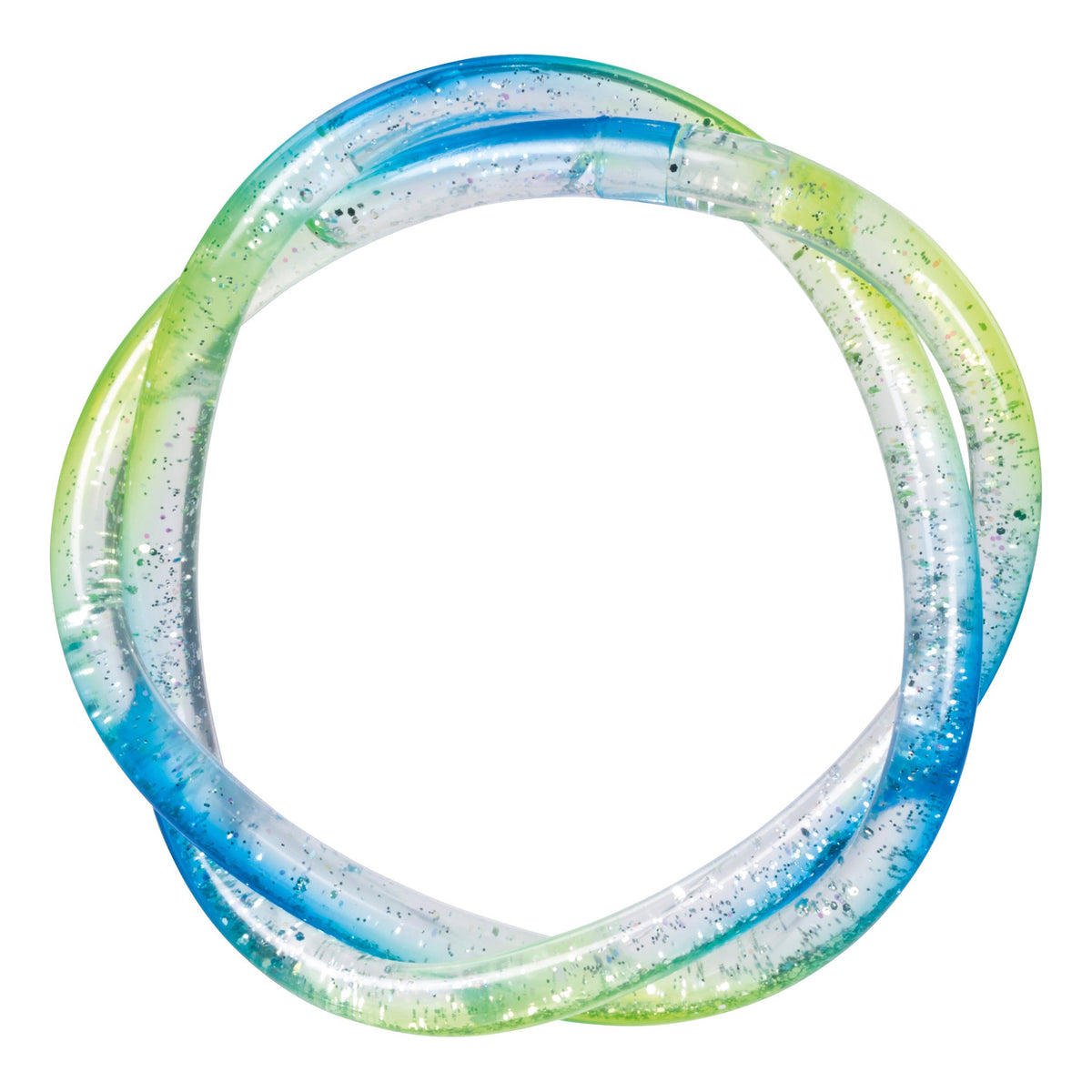 Toysmith Mermaid Twisty Bracelets are colorful, glitter-filled loops in blue, green, and clear. Resembling giant mermaid-themed pool floats, they're as fun and twisty as classic Toysmith fidget bracelets.