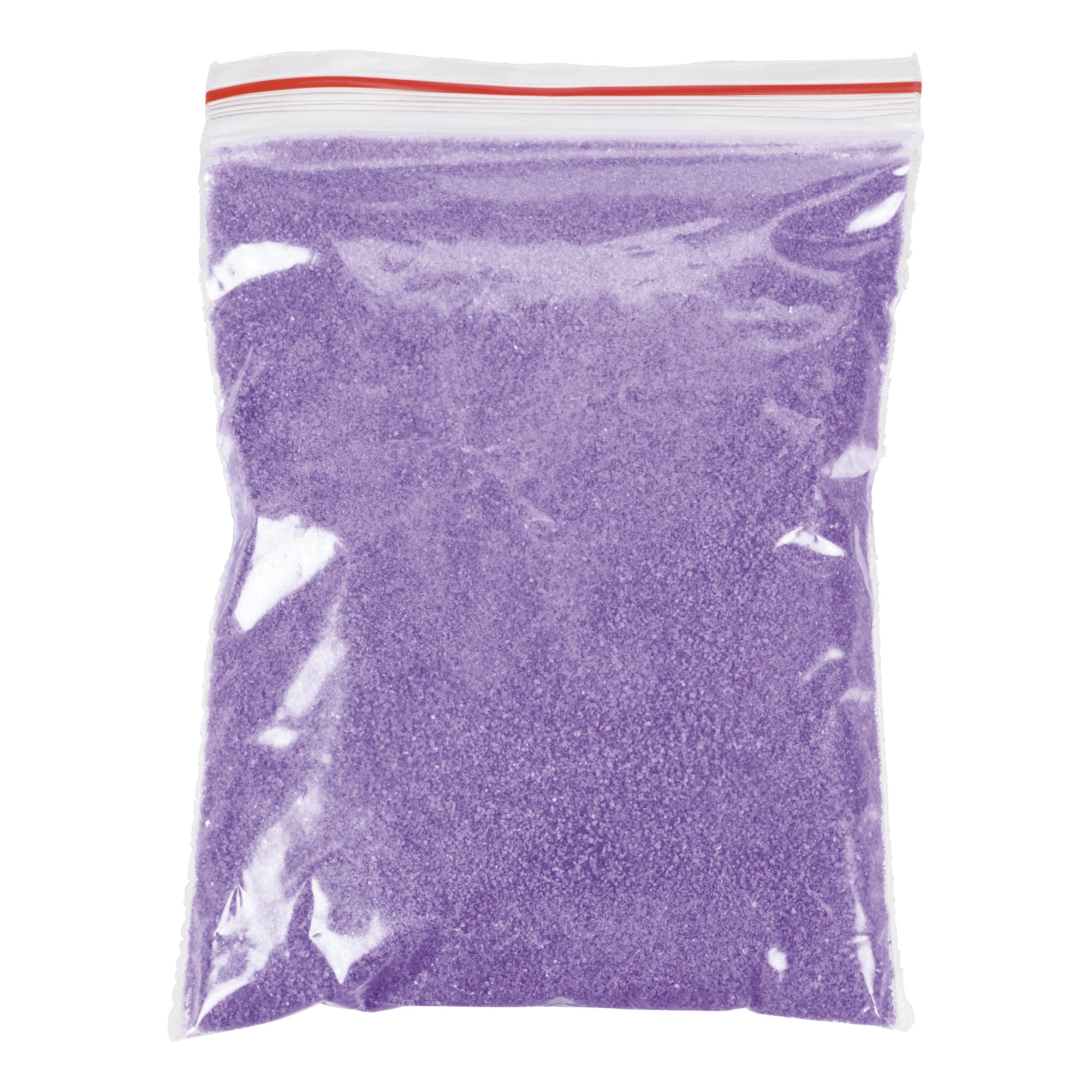 A clear resealable plastic bag of Toysmith Mermaid Sand Art, containing fine purple sand, is shown against a white background. Note: specific colors cannot be selected.