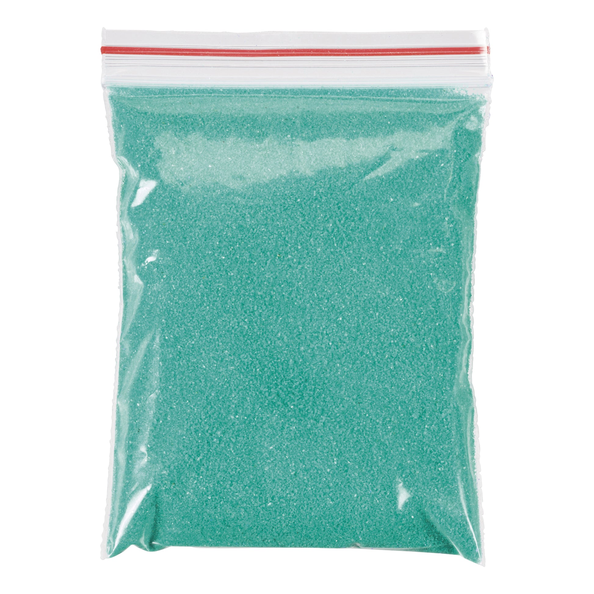 A clear plastic ziplock bag of fine, light green Mermaid Sand Art powder by Toysmith, photographed on a white background. Note: color selection is not available.