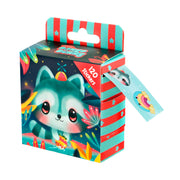 The Bangoberry Sticker Roll Assortment comes in a colorful box with a cute, big-eyed cartoon animal and playful designs. A sticker peeks out from the dispenser, and the box is labeled with "120 stickers.