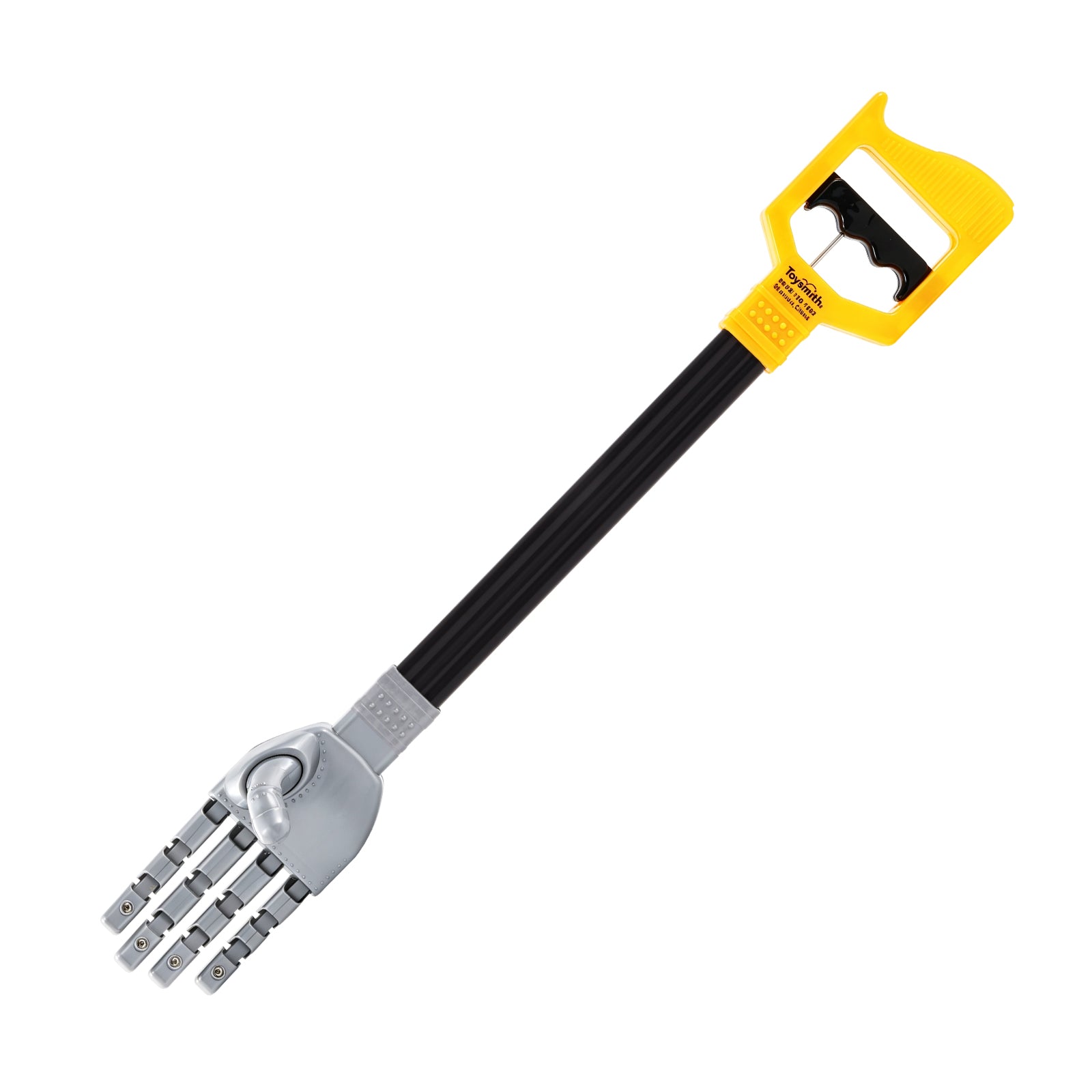 Astroverse’s “Astroverse Robot Hand” is a bottle opener with a yellow handle shaped like a mechanical hand, featuring metal fingers and a long black shaft connecting the handle to the opener.