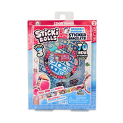 The Sky Castle Toys Sticki Rolls Sticki Band S3 Single Pack 24 PC features a colorful package with collectible bracelet Sticki Bands and 70 new stickers. Packaging displays sticker rolls and bracelets; recommended for ages 5+.