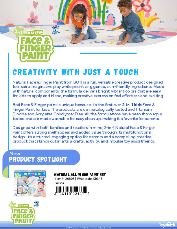 Natural Face & Finger Paint Sell Sheet