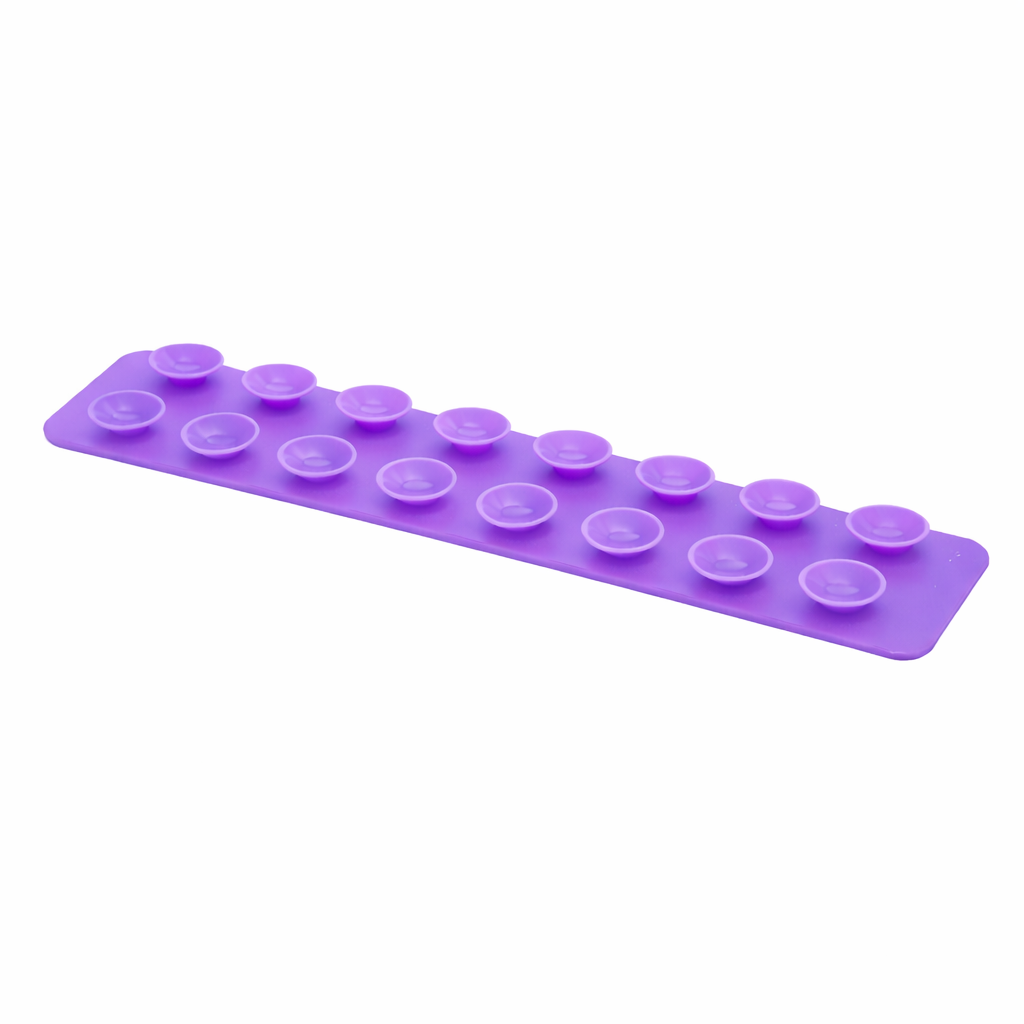 The Sensory Lab Squidgit by Sensory Lab is a rectangular purple silicone mat with rows of raised circular bumps, providing soothing tactile feedback, shown on a white background.