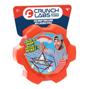The Crunch Labs Crunch Kit Skyfall Egg Drop by Moose Toys comes in vibrant blue and orange packaging featuring a photo of Mark Rober holding a parachute and egg device. This engaging STEM kit for ages 8+ asks, “Will your egg survive the drop?” Includes 1 Crunch Labs Crunch Kit Skyfall Egg Drop.