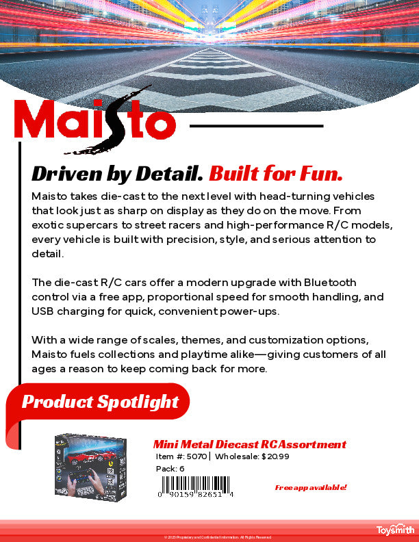 Maisto Sell Sheet