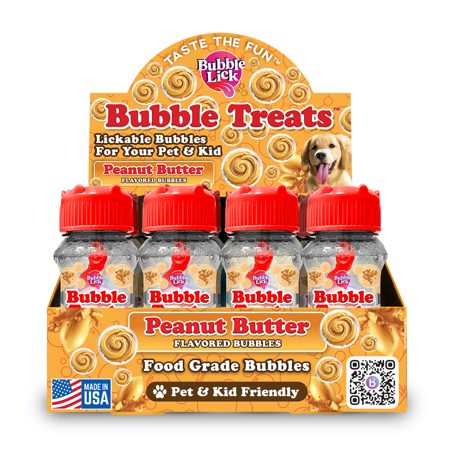 BubbleLick Bubble Treats Peanut Butter Swirl Flavored Bubbles for Pets