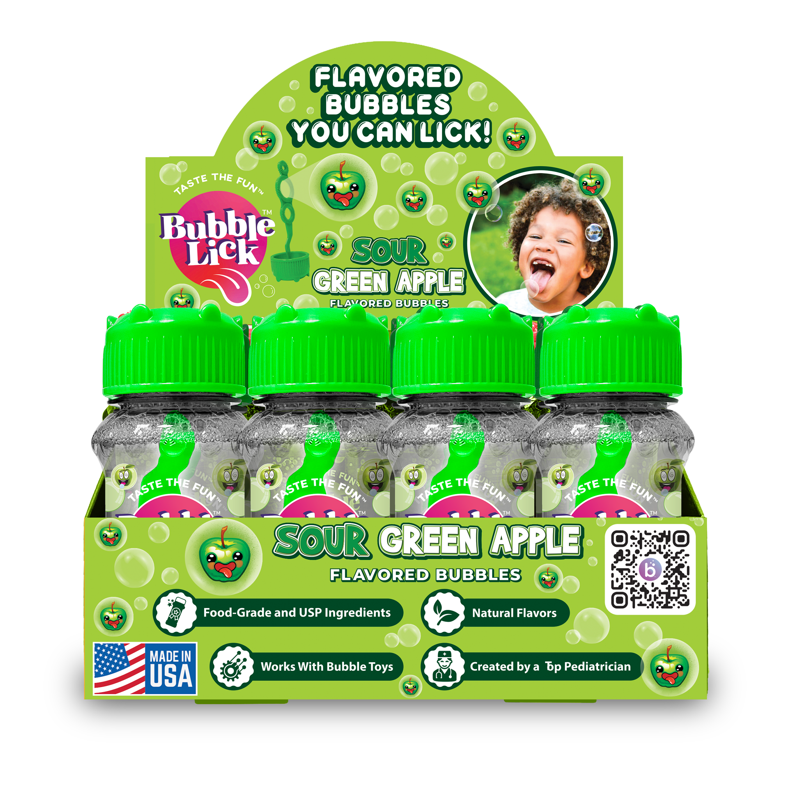 BubbleLick Sour Green Apple Flavored Bubbles You Can Lick