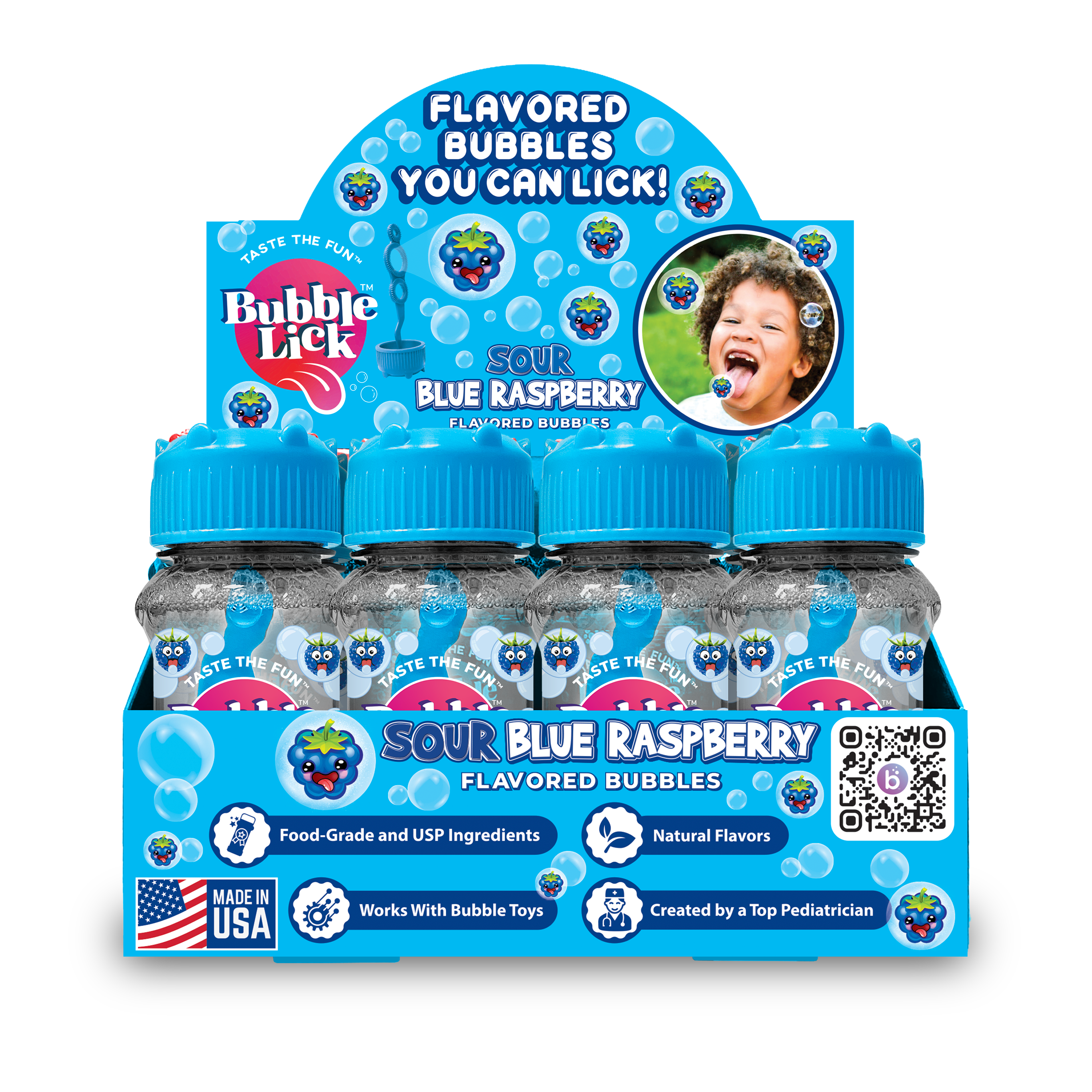 BubbleLick Sour Blue Raspberry Flavored Bubbles You Can Lick