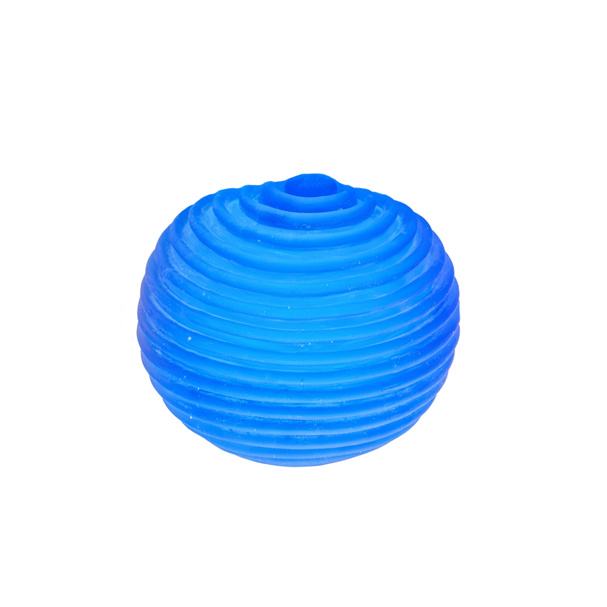 A round, bright blue Sensory Lab Sugar Skwish Ball with a ridged, concentric circular textured surface is shown against a white background.