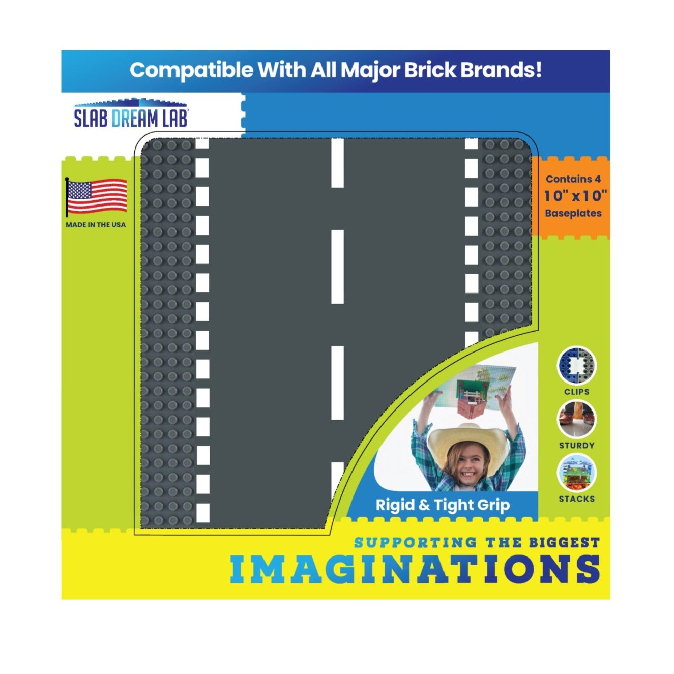 Slab Dream Lab 4-Pack Gray City Streets Baseplates