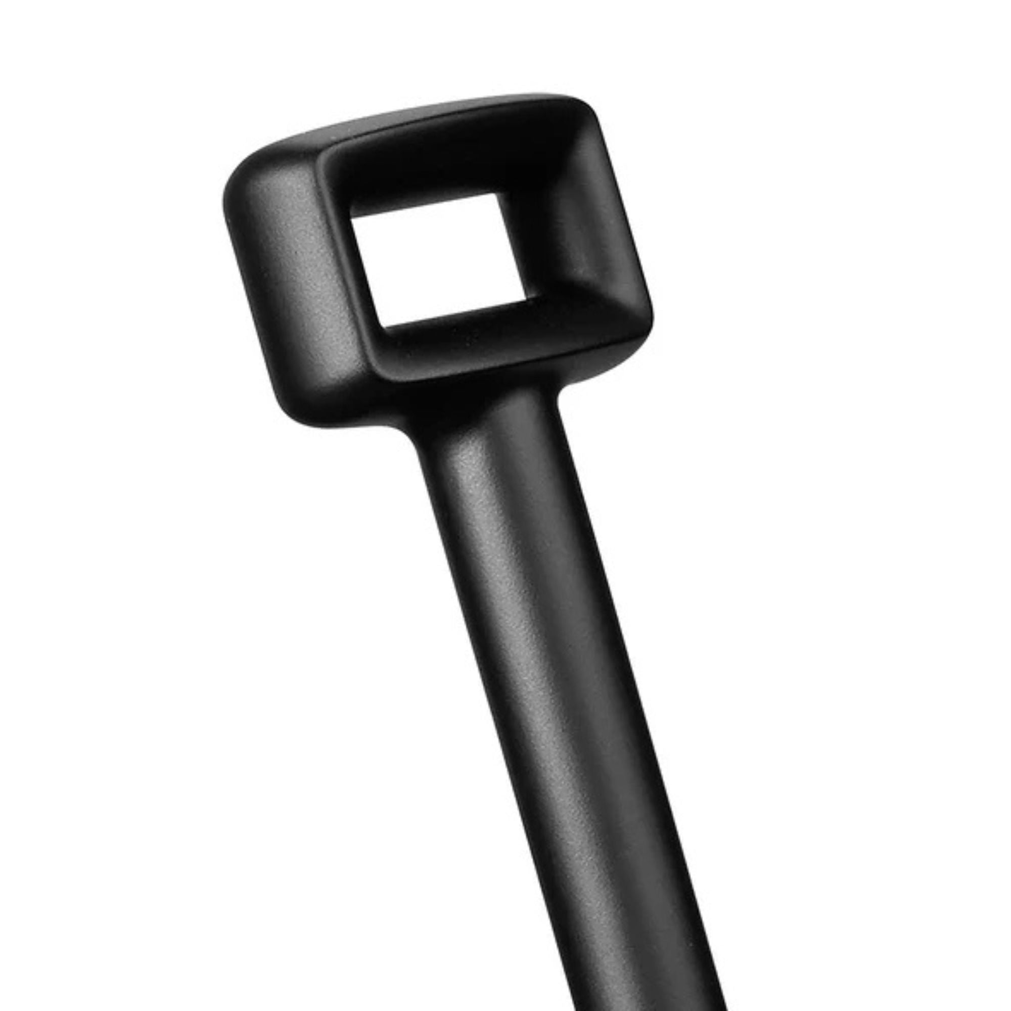 Close-up of a black metal tool with a hollow square tip, ideal for assembling the Radio Flyer Little Red Toy Wagon by Radio Flyer, set against a white background.