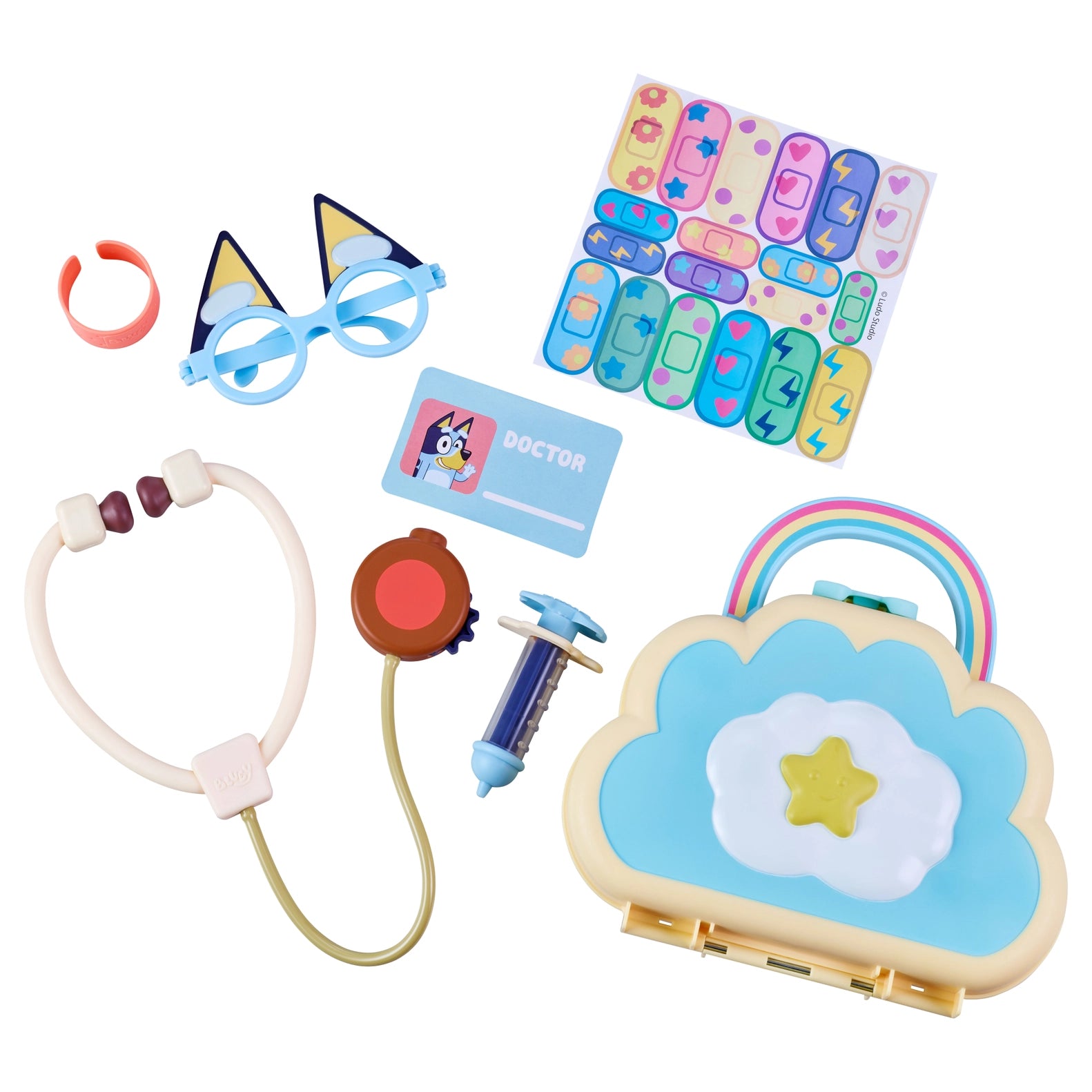 Bluey Cloud Doctor Bag Set contents