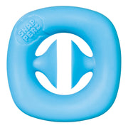 The Toysmith Snapperz is a blue, square dog chew toy with rounded edges and two horn-like bumps in the center, inspired by Snapperz fidget toys. “SNAP PERZ” is embossed in a bubble on the top left corner for sensory fun.