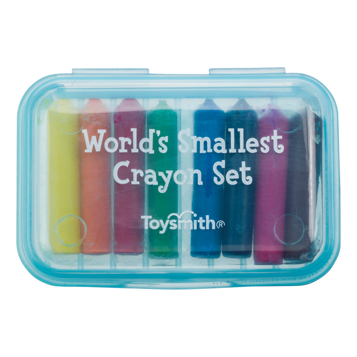 The Toysmith Mini Crayons by Toysmith are a small plastic case with eight vibrant mini crayons, ideal for creative play anywhere.
