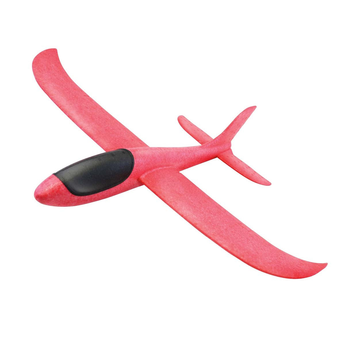 The Lanard Sky Glider Plane by Lanard is a red foam hand-launch toy with a black cockpit and long wings, shown on a white background. Ideal for kids who enjoy aviation fun.