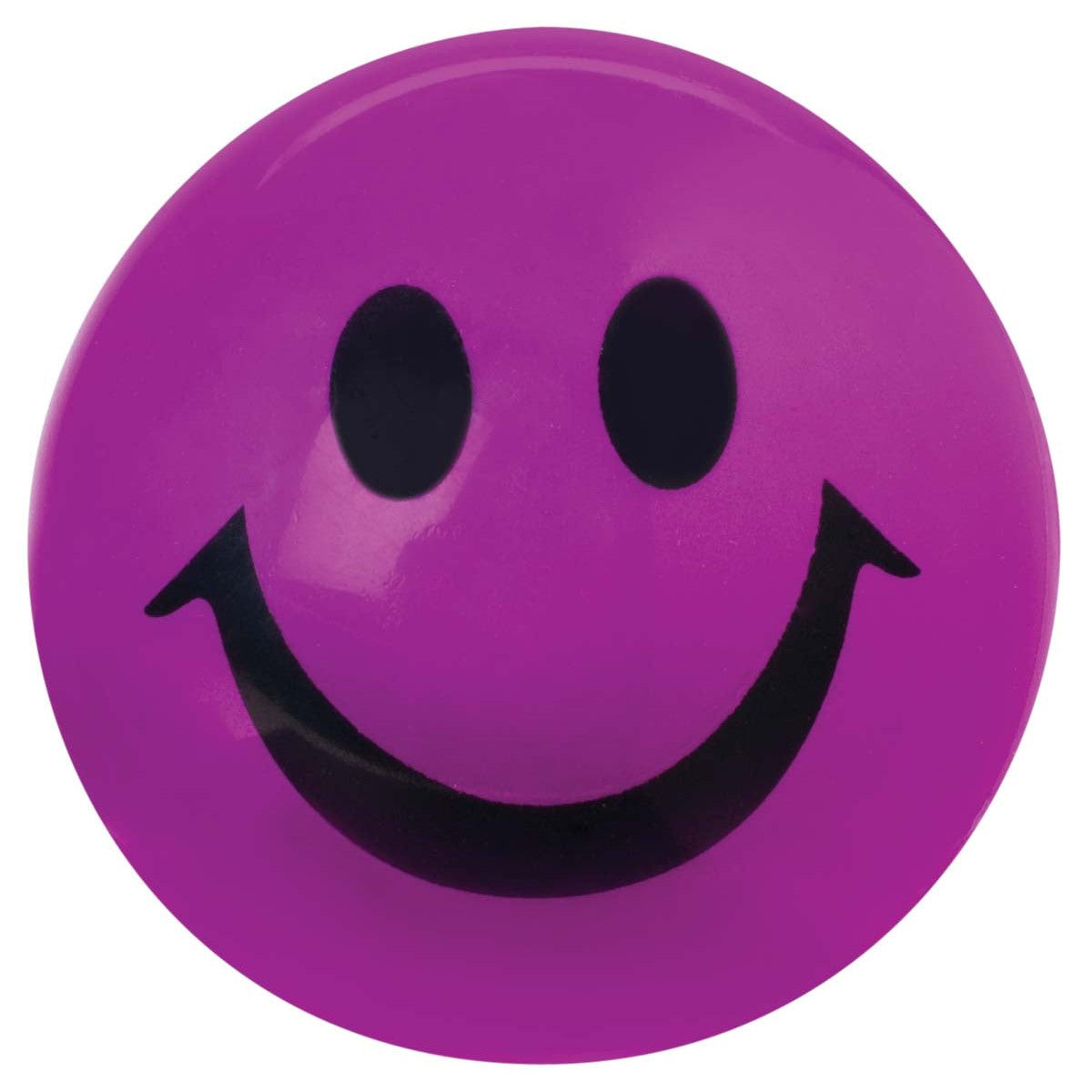 The Toysmith Light Up Happy Ball is purple with a large black smiley face and bright oval eyes, making it perfect for glowing nighttime play.