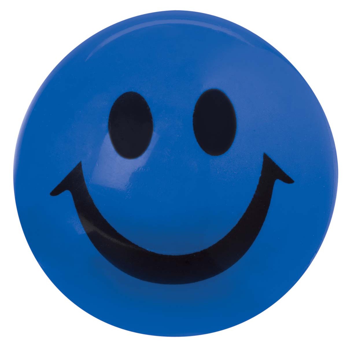 The Toysmith Light Up Happy Ball is perfect for nighttime play, featuring a glowing design with a large black smiley face, two oval eyes, and a wide curved mouth.