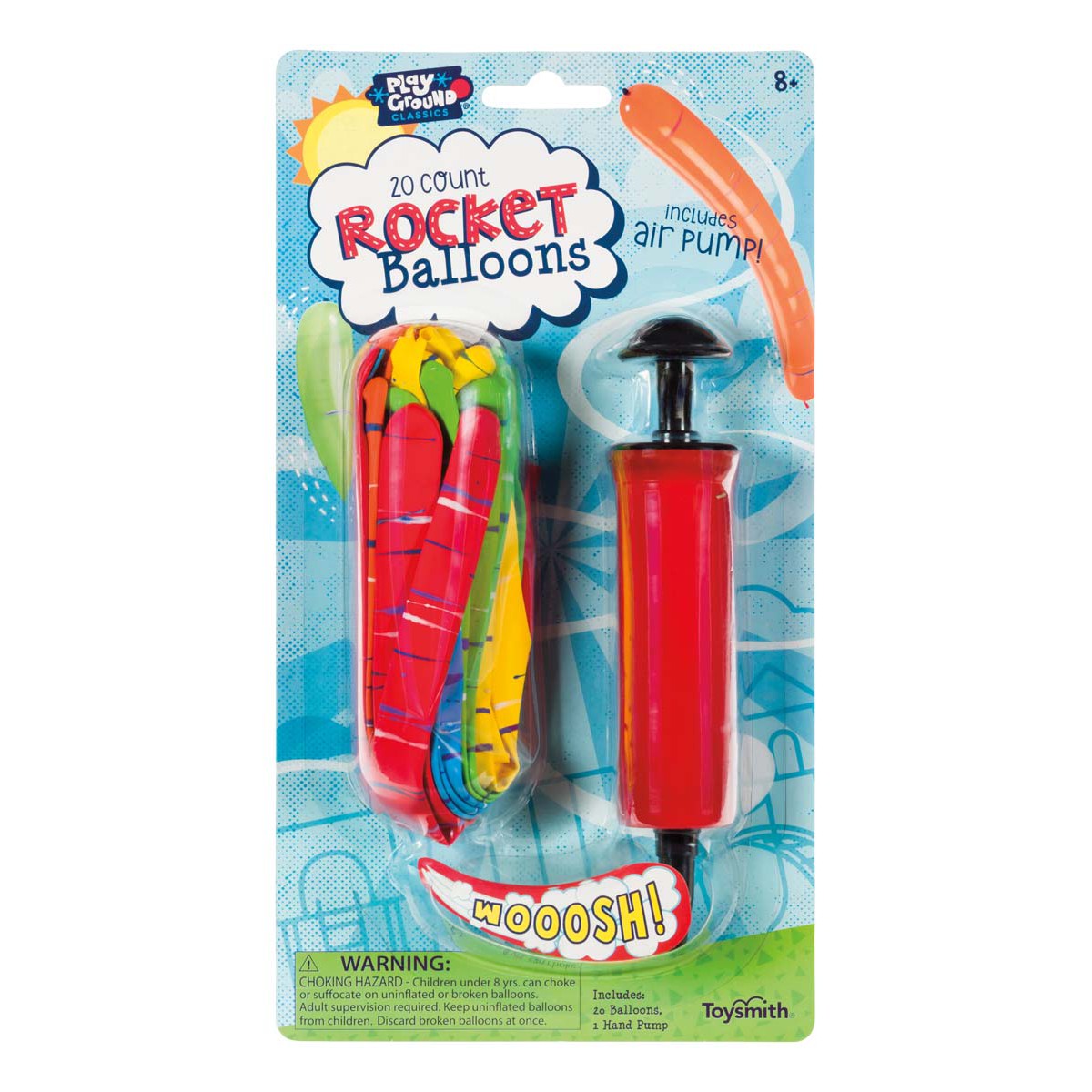 Playground Classics 20 Count Rocket Balloons Set