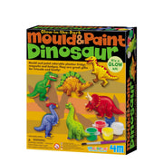 The 4M-Craft Mould & Paint Glow Dinos kit lets you create glow-in-the-dark dinosaur fridge magnets and badges. The colorful box by 4M-Craft includes dino molds, paints, a brush, and everything needed for fun crafting.