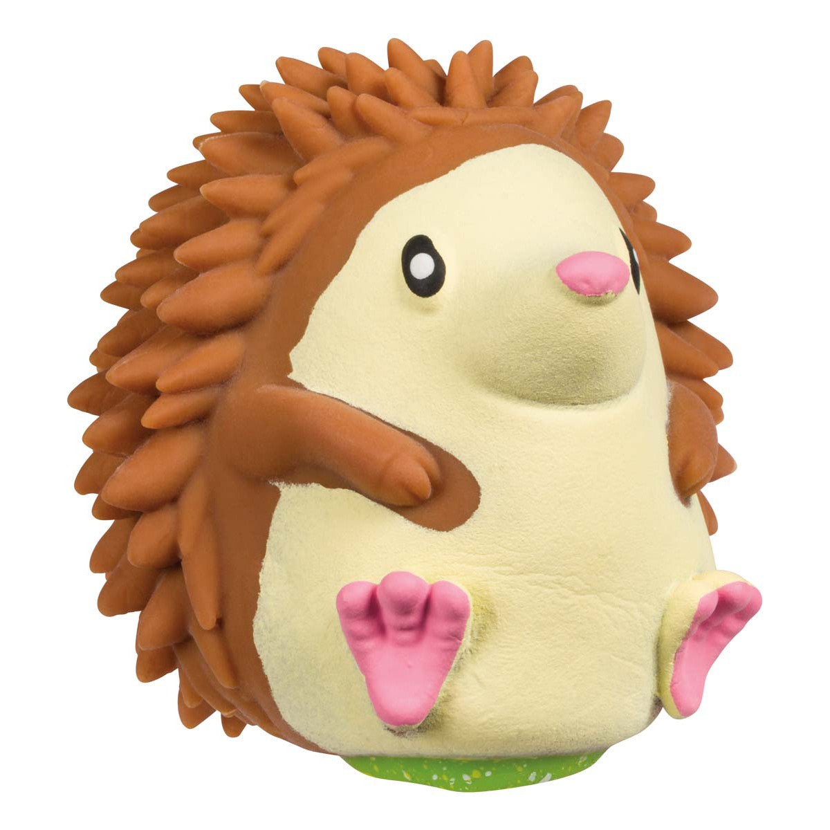 The Toysmith Farm Fresh Flipsy Farm Friends plush toy features a hedgehog with a cream belly, brown spiky back, pink nose, and pink feet—perfect for imaginative play or pairing with farm-themed playsets.