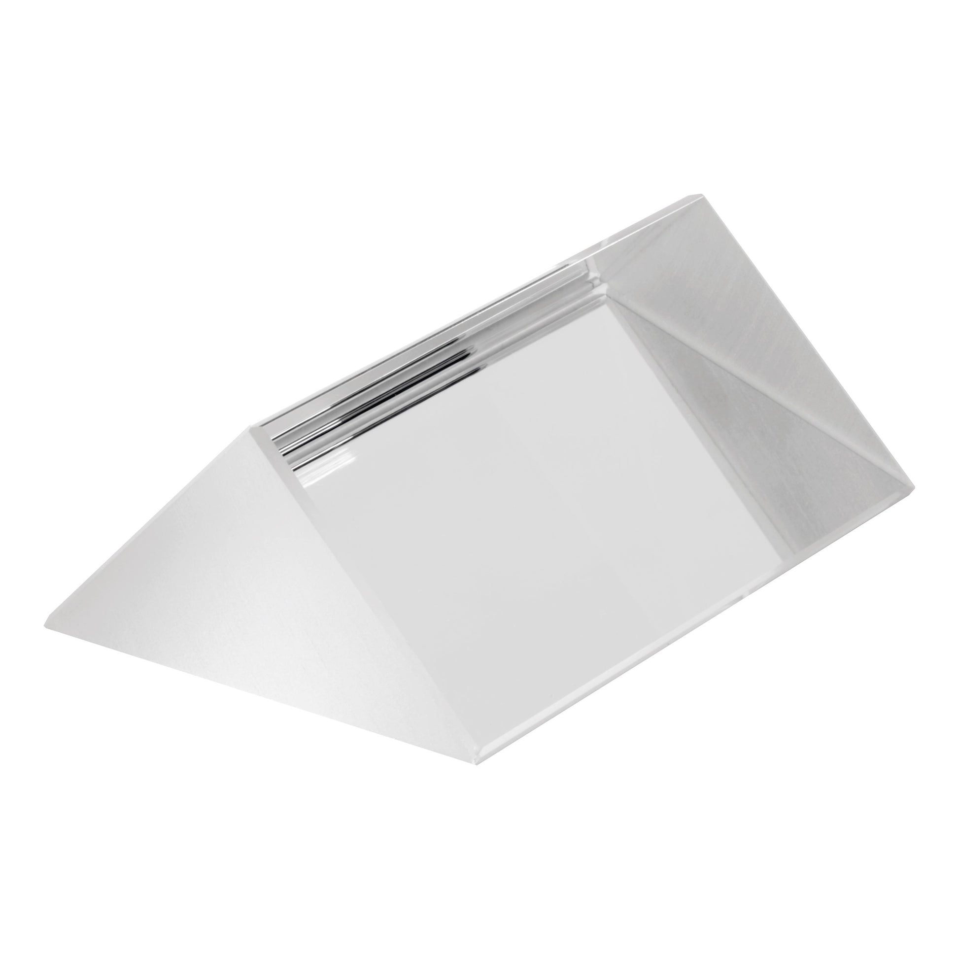 The Toy Science Right Angle Prism by Toy Science features smooth, reflective surfaces and a clear triangular design, ideal for exploring optics and STEM learning on any white background.