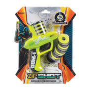 The Lanard Zip Shot is a fun outdoor toy for kids ages 6+, featuring a green and yellow plastic shooter and black and yellow foam discs.