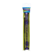 The Toysmith Recorder, made of vibrant purple plastic with a black cleaning rod, is perfect for beginners. Packaged in clear wrap with a blue "RECORDER" label, this Toysmith product is ideal as a child's first musical instrument.