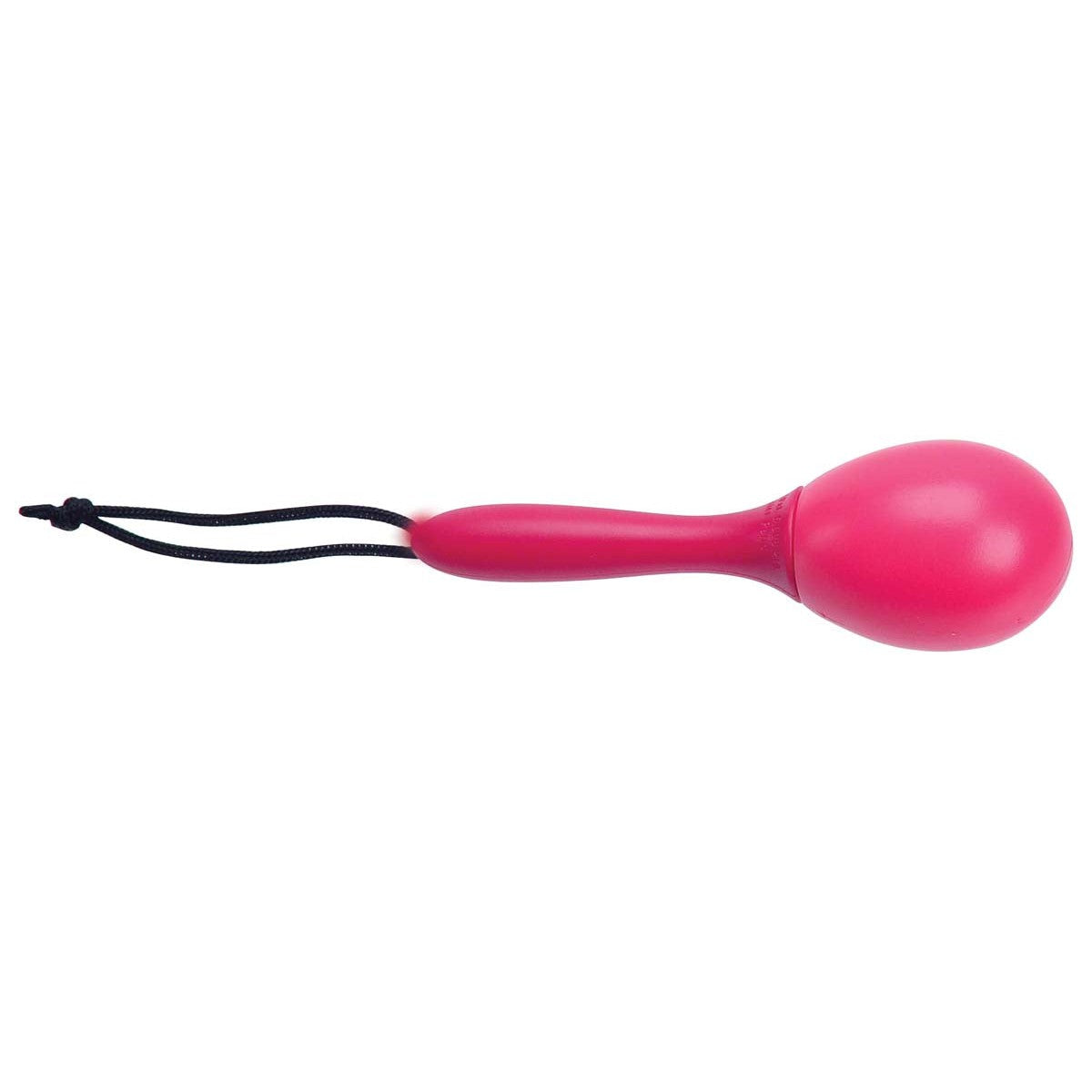 The Toysmith Li'l Cha Cha by Toysmith is a pink maraca with a round bulb, long handle, and black string loop—ideal as a party favor or paired with the Cosmic Ray Light-Up Wand for added fun.