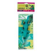 The Toysmith Ginormous Grow Crocodile features a lifelike blue and green crocodile on a jungle-themed package. The packaging states this Toysmith toy can grow up to 32 inches when soaked in water.