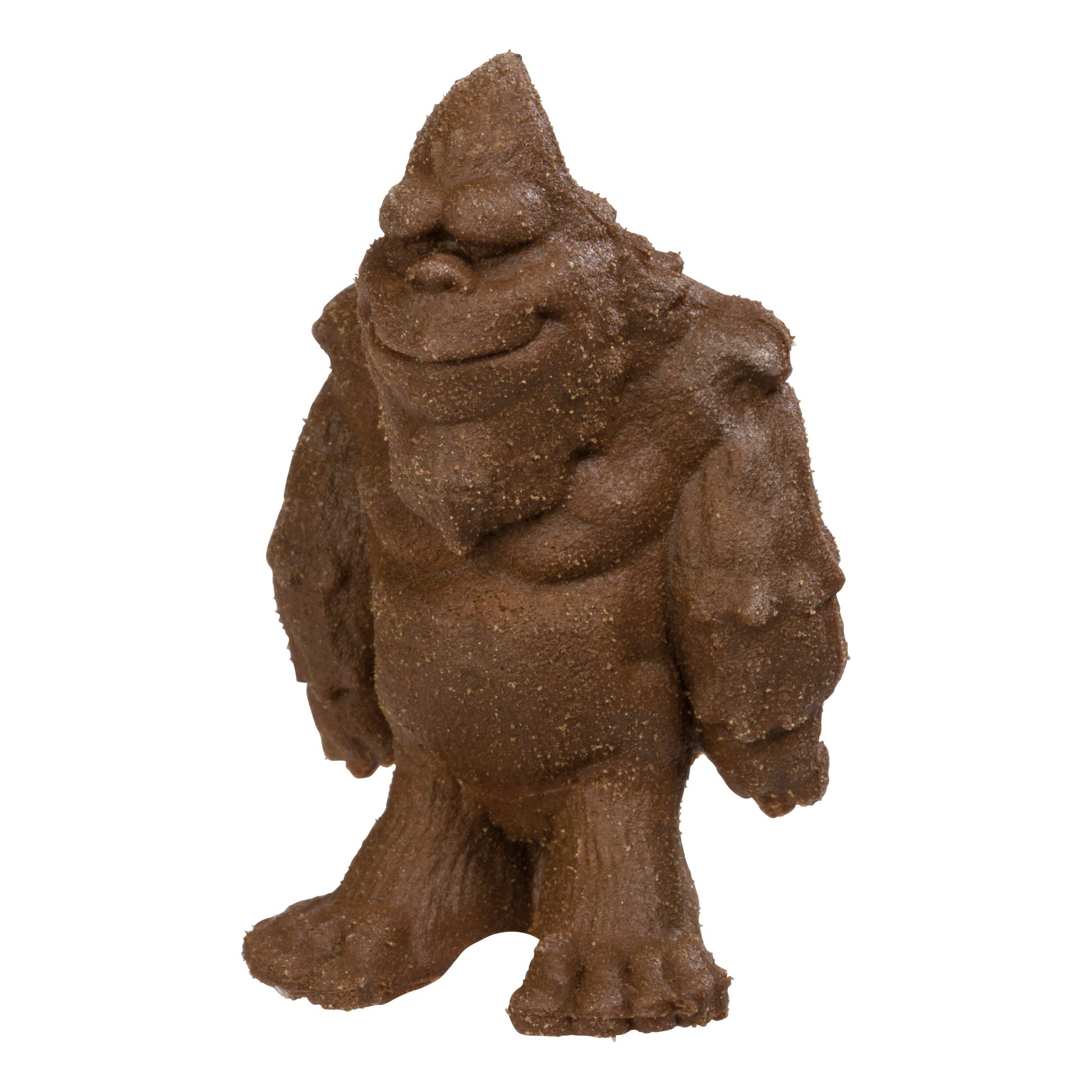 The Toysmith Grow Bigfoot by Toysmith is a small, brown, textured mythical creature toy resembling a friendly Sasquatch, standing upright with a wide grin and large feet, made from rough material.