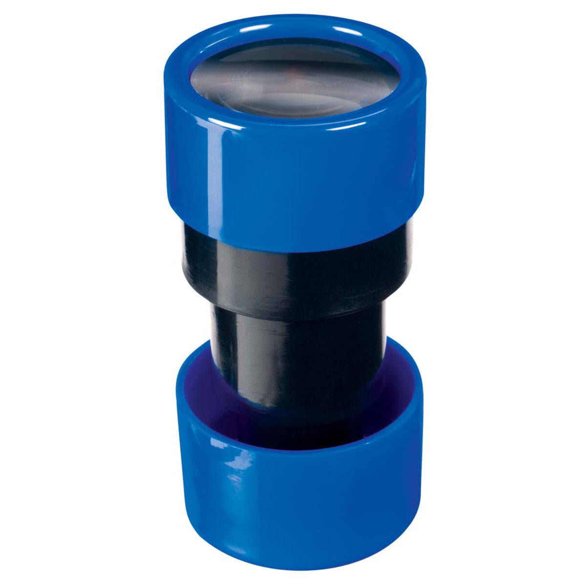 The Toysmith Mini Telescopes, in blue and black, are small handheld magnifiers with a cylindrical shape and sturdy plastic build—perfect for kids to explore nature up close and discover outdoors.