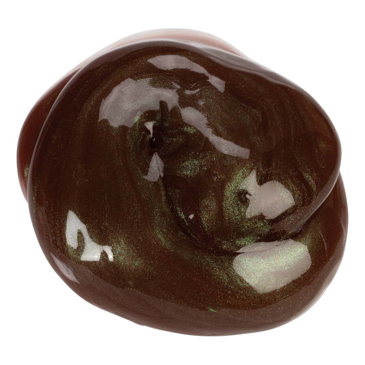 Toysmith Bigfoot Scat by Toysmith is a shiny, metallic dark brown slime with green undertones and a glossy surface—ideal as mysterious Bigfoot poop slime for pranks or as a quirky fake poop toy.