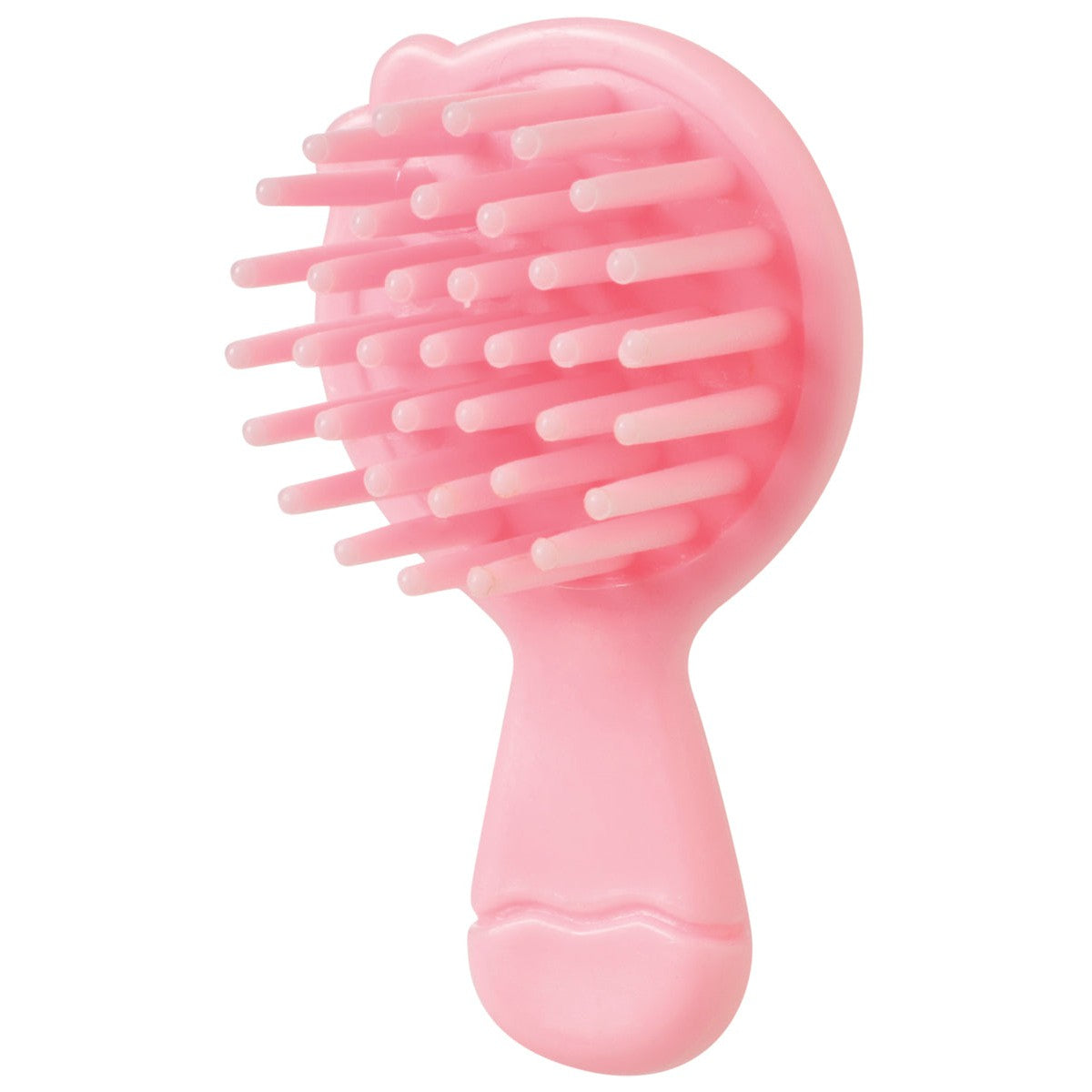 The Toysmith Farm Fresh Precious Ponies set includes a small pink plastic round-head hairbrush with short, thick bristles and an easy-grip handle—perfect for brushing pony figures and sparking imaginative play.